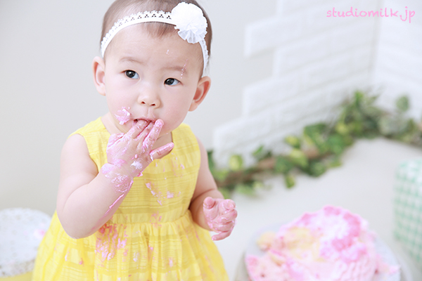 ファーストバースデー記念！スマッシュケーキフォト！