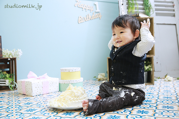 スマッシュケーキでもご家族写真！